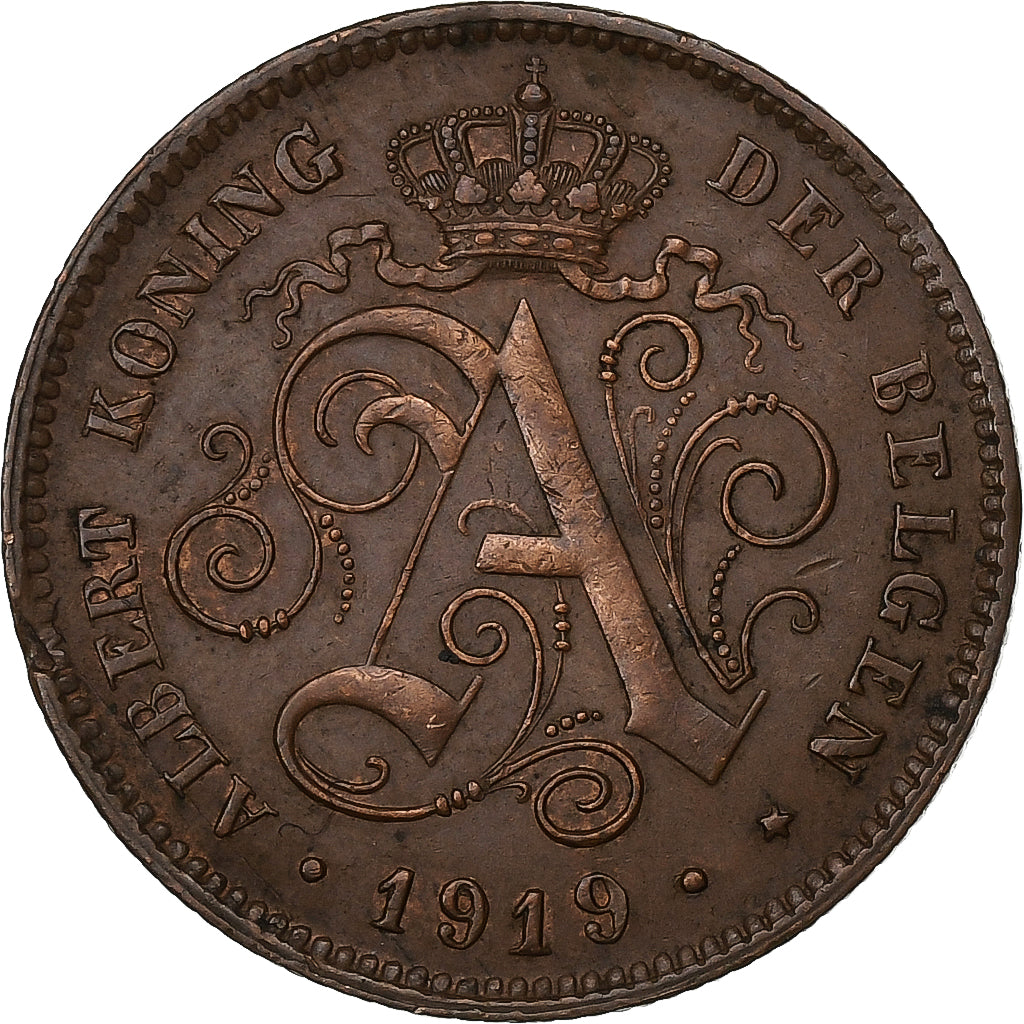 Belgique, Albert I, 2 Centimes, 1919, Cuivre, TTB+, KM:65