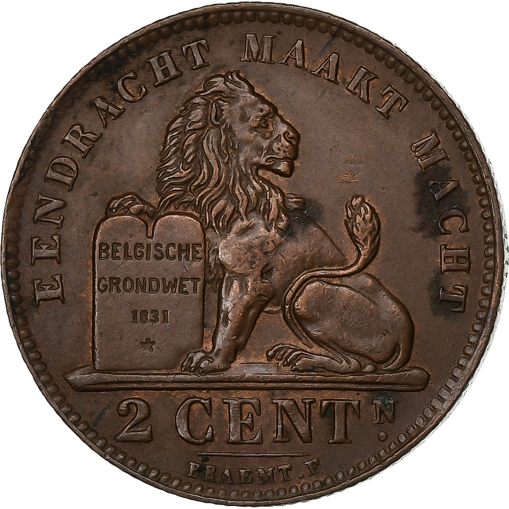 Belgique, Albert I, 2 Centimes, 1919, Cuivre, TTB+, KM:65