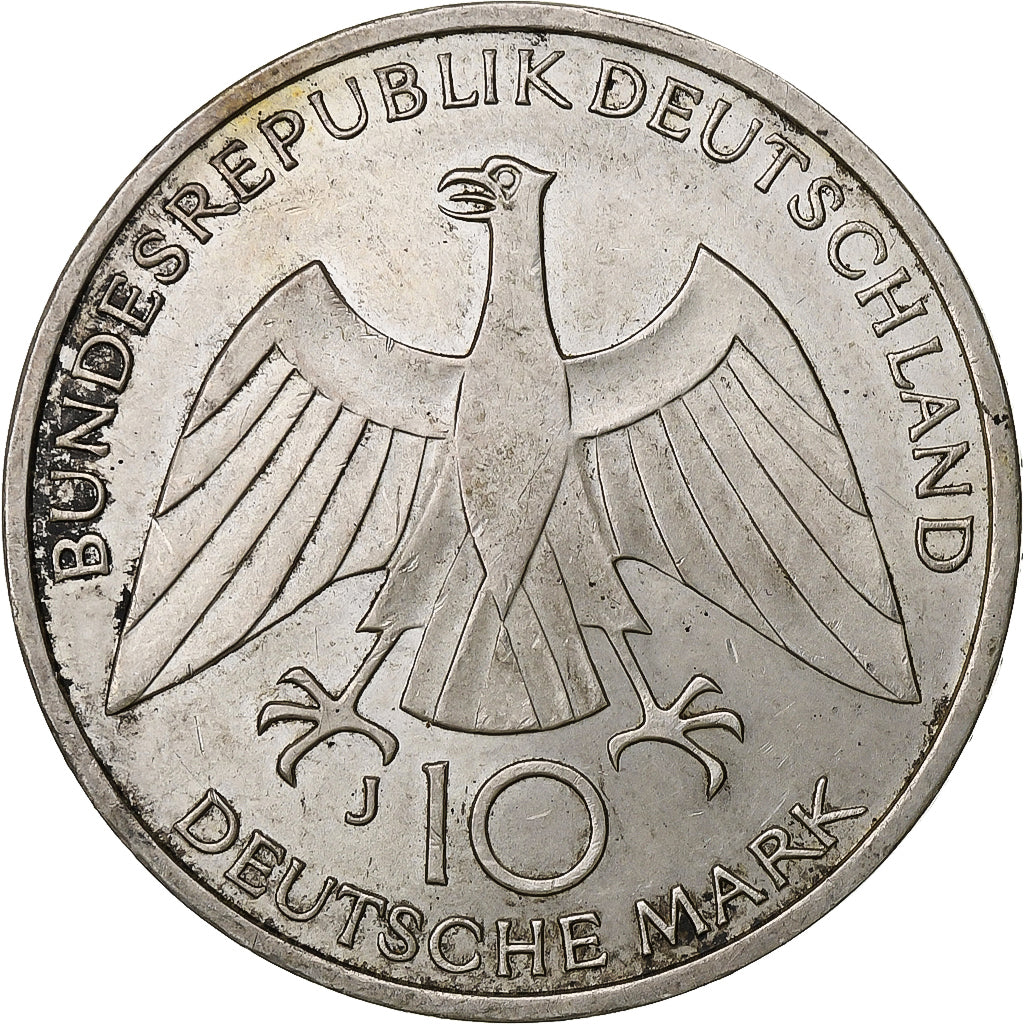 ALEMANHA - REPÚBLICA FEDERAL, 10 Mark, 1972, Hambourg, Prata, AU(55-58), KM:131