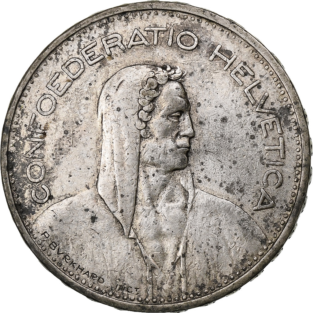 Switzerland, 5 Francs, 1933, Bern, Silver, EF(40-45), KM:40