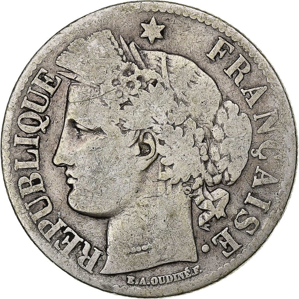 Frankreich, 2 Francs, Cérès, 1871, Paris, Silber, S, Gadoury:530, KM:817.1