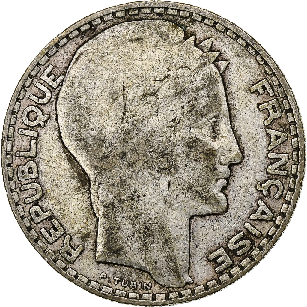 Francia, 10 Francs, Turin, 1930, Paris, Plata, MBC, Gadoury:801, KM:878