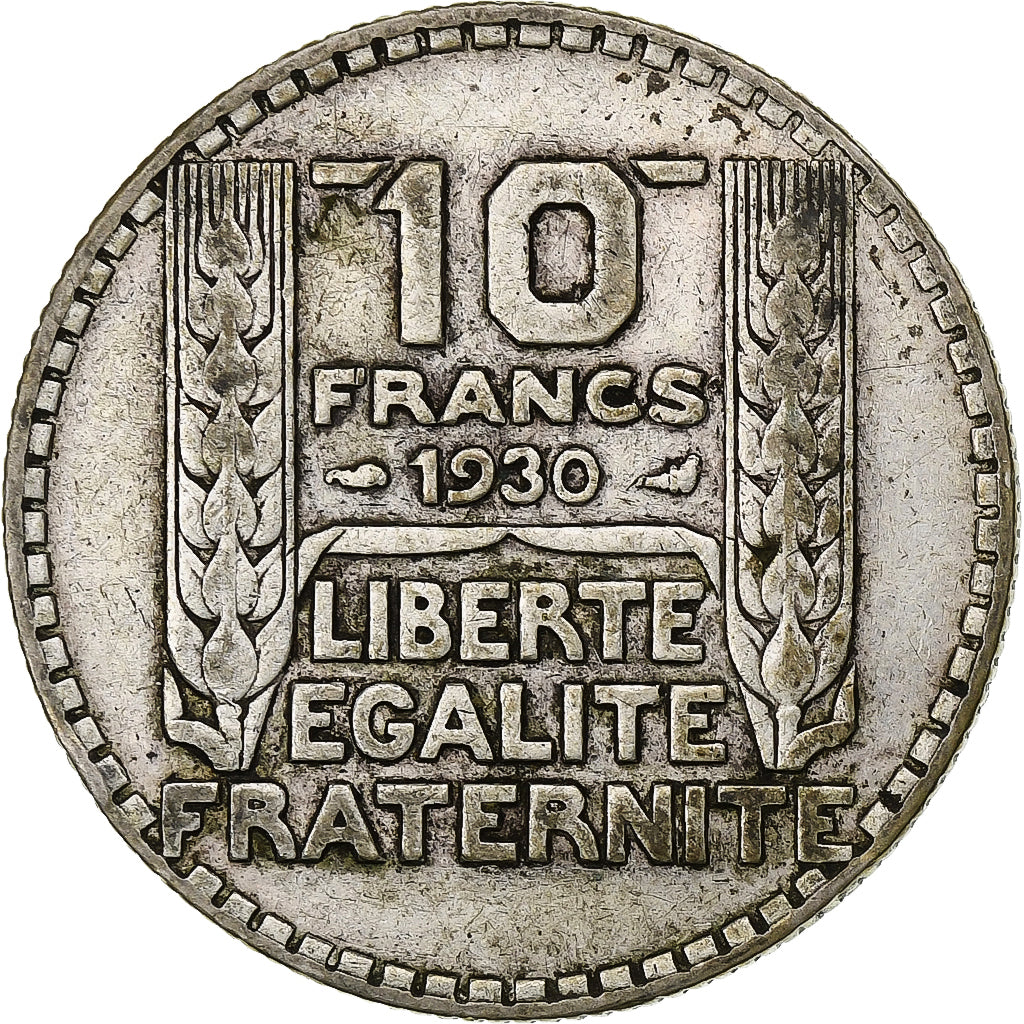 Francia, 10 Francs, Turin, 1930, Paris, Plata, MBC, Gadoury:801, KM:878
