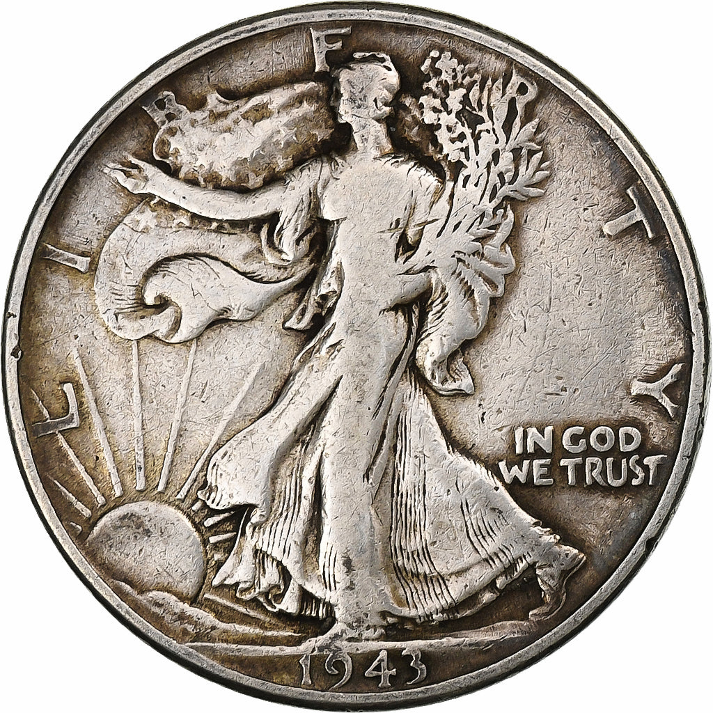 United States, Half Dollar, Walking Liberty, 1943, Philadelphia, Silver