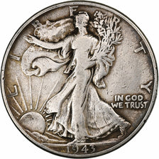 United States, Half Dollar, Walking Liberty, 1943, Philadelphia, Silver