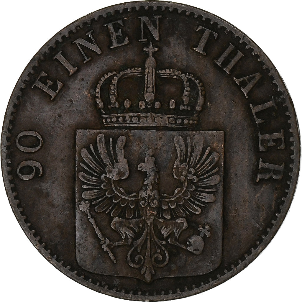 Estados Alemães, PRUSSIA, Wilhelm I, 4 Pfennig, 1863, Berlin, Cobre, EF(40-45)