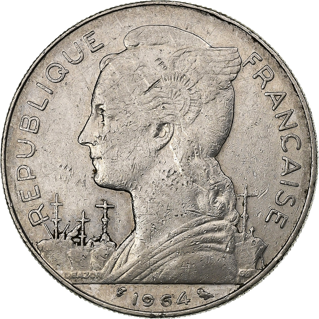 Réunion, 100 Francs, 1964, Paris, Nickel, AU(50-53), KM:13