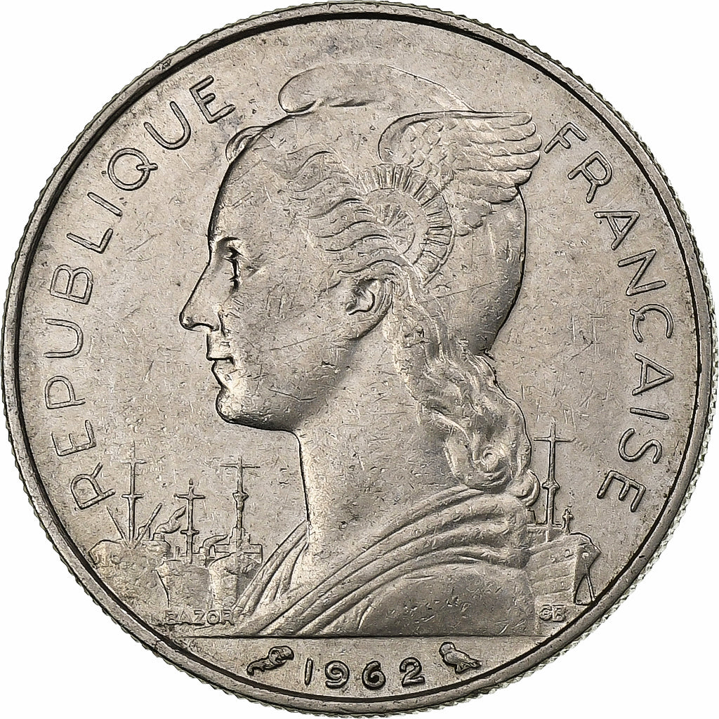 Réunion, 50 Francs, 1962, Nickel, AU(50-53), KM:12
