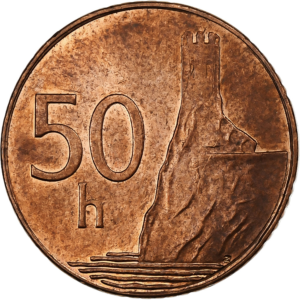 Slovakia, 50 Halierov, 2006, Copper Plated Steel, MS(60-62), KM:35