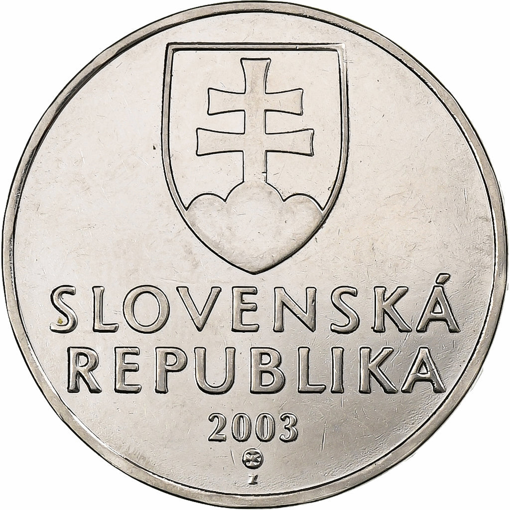 Slovacchia, 2 Koruna, 2003, Acciaio placcato nichel, SPL-, KM:13