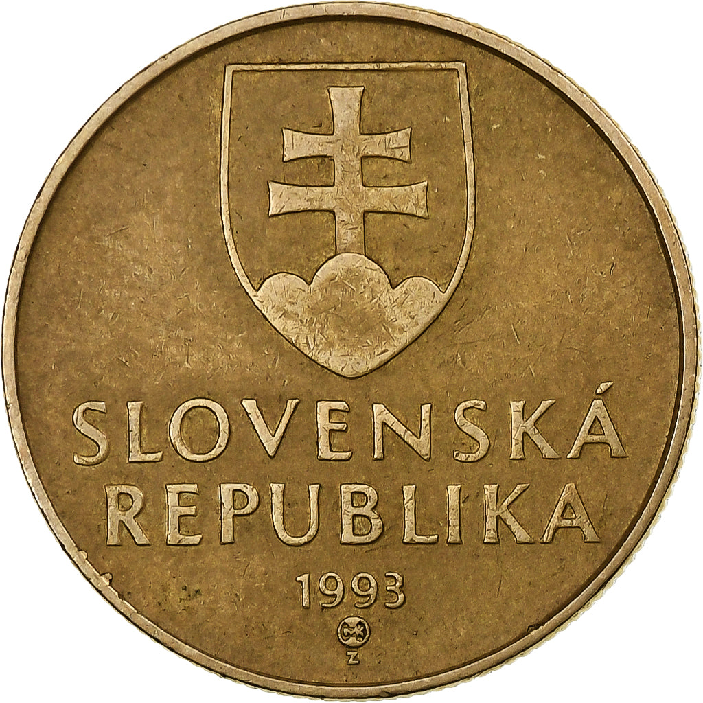 Slowakije, Koruna, 1993, Bronze Plated Steel, ZF, KM:12