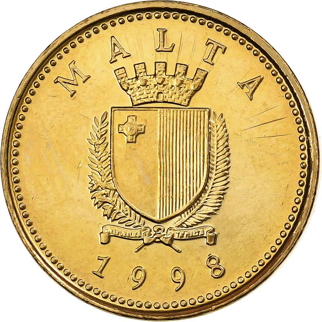 Malta, Cent, 1998, British Royal Mint, Mosiądz niklowy, MS(65-70), KM:93