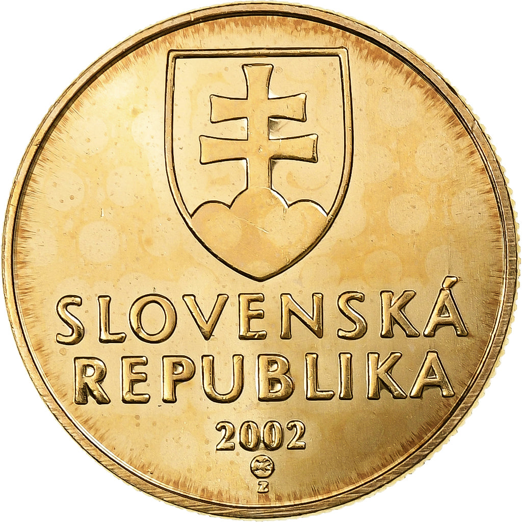 Słowacja, Koruna, 2002, Brąz platerowany stalą, MS(65-70), KM:12