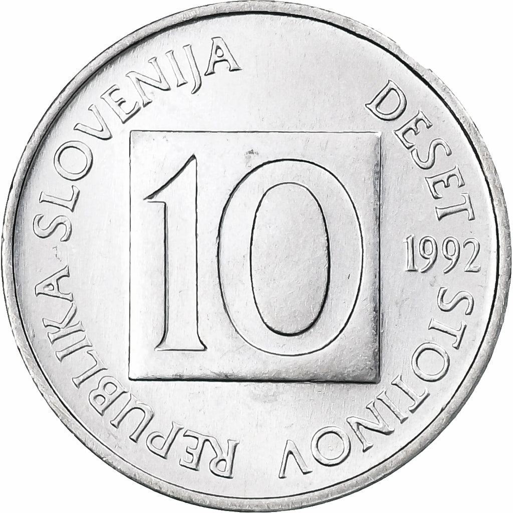 Slowenien, 10 Stotinov, 1992, Aluminium, STGL, KM:7