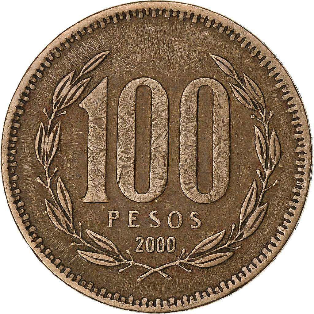 Chile, 100 Pesos, 2000, Santiago, Aluminum-Bronze, EF(40-45), KM:226.2
