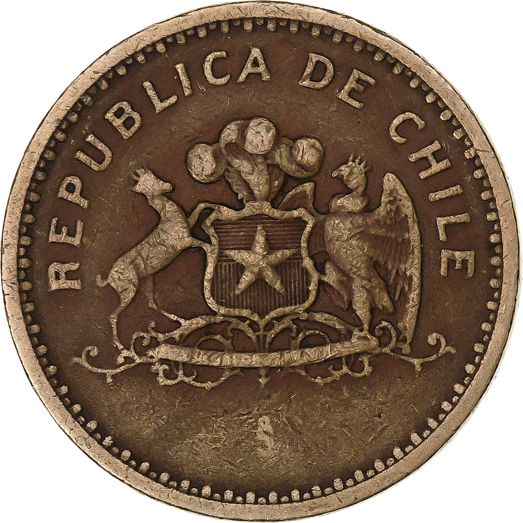 Chile, 100 Pesos, 1984, Santiago, Aluminium-Brąz, EF(40-45), KM:226.1