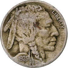 Estados Unidos, 5 Cents, Buffalo Nickel, 1925, Philadelphia, Cobre - níquel