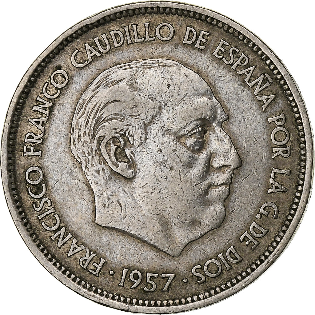 Espanha, Caudillo and regent, 25 Pesetas, 1958, Cobre-níquel, EF(40-45), KM:787