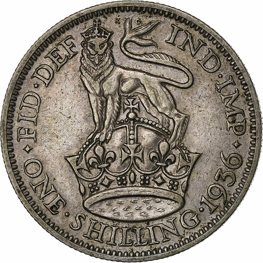 Grã-Bretanha, George V, Shilling, 1936, EF(40-45), Prata, KM:833