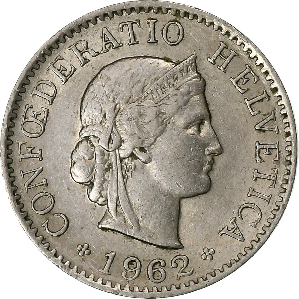 Suiza, 5 Rappen, 1962, Bern, Cobre - níquel, MBC+, KM:26