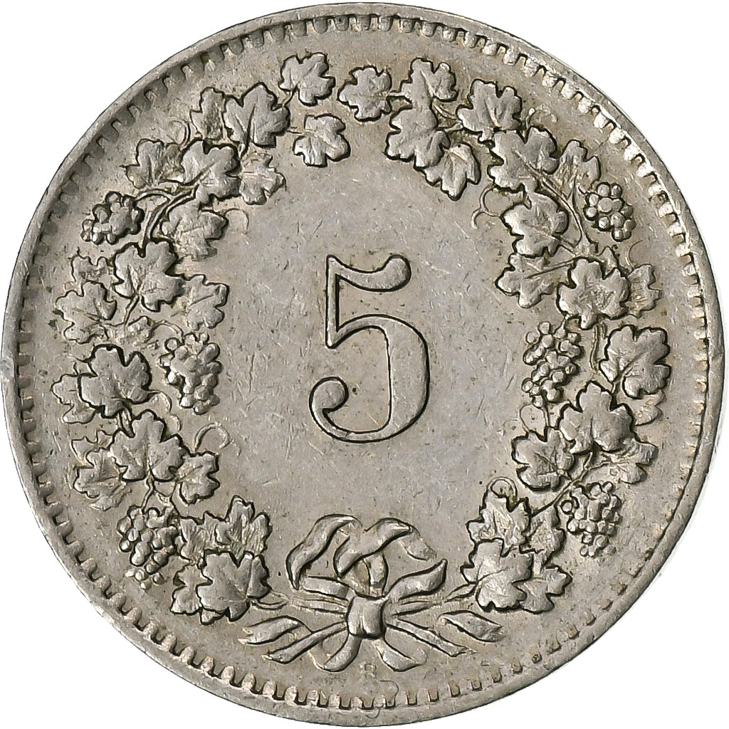 Suiza, 5 Rappen, 1962, Bern, Cobre - níquel, MBC+, KM:26