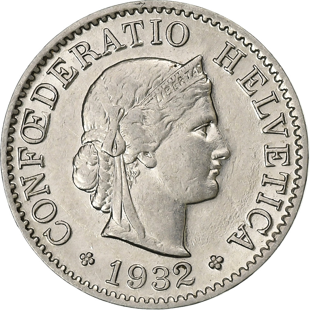 Suisse, 5 Rappen, 1932, Bern, Nickel, SUP, KM:26b