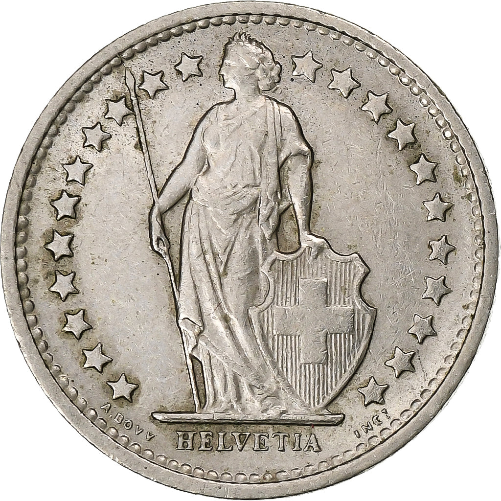 Suiza, 1/2 Franc, 1968, Bern, Cobre - níquel, MBC, KM:23a.1