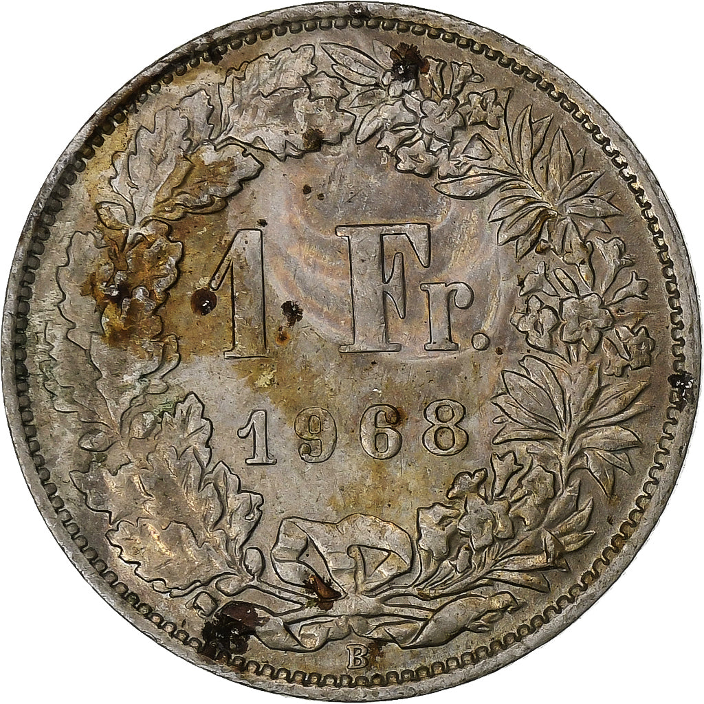 Suiza, Franc, 1968, Bern, Cobre - níquel, BC+, KM:24a.1