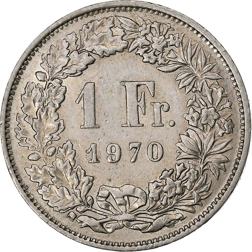 Suiza, Franc, 1970, Bern, Cobre - níquel, MBC+, KM:24a.1