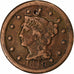United States, Cent, Braided Hair Cent, 1849, U.S. Mint, Copper, VF(30-35)