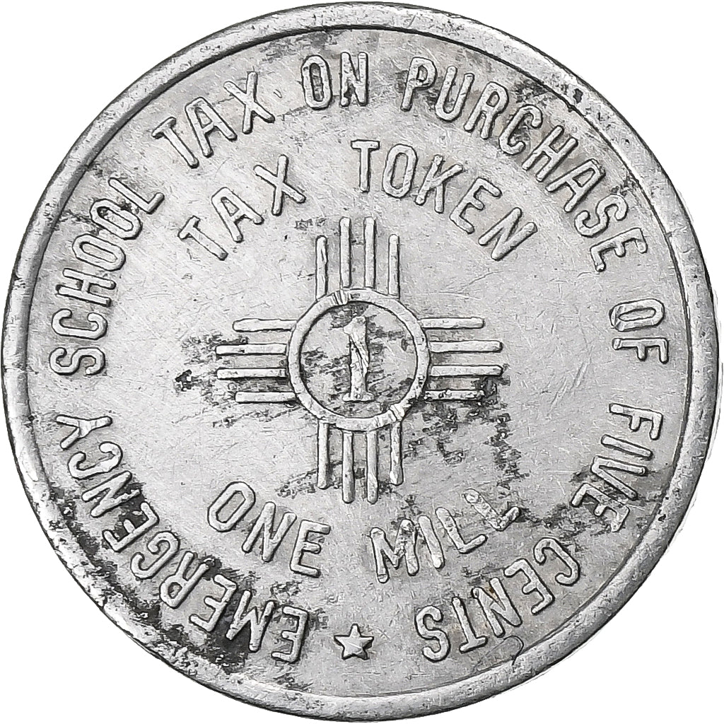 Messico, ficha, 1 Mill, 1935, Alluminio, Emergency School Tax, BB