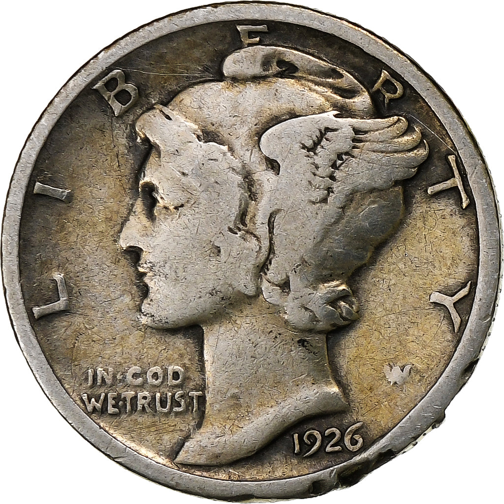 United States, Dime, Mercury Dime, 1926, U.S. Mint, Silver, VF(20-25), KM:140