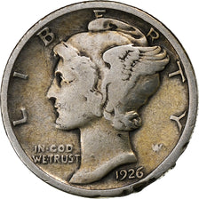 United States, Dime, Mercury Dime, 1926, U.S. Mint, Silver, VF(20-25), KM:140