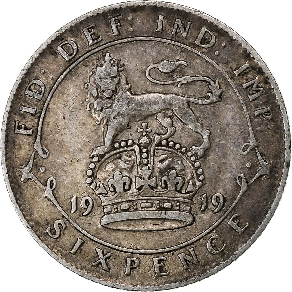Gran Bretagna, 6 Pence, 1919, Argento, BB, KM:815