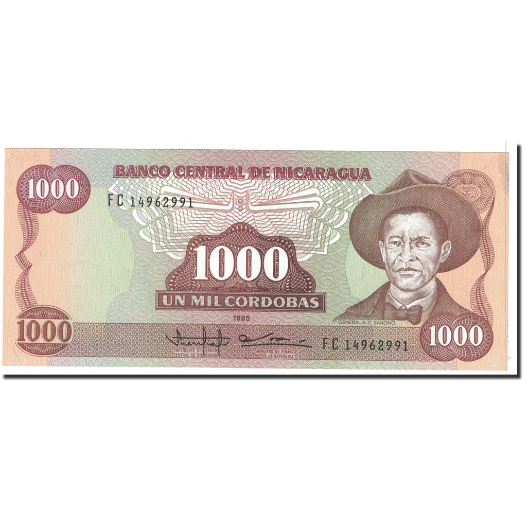 Banknote, Nicaragua, 1000 Cordobas, 1985, Undated, KM:156b, UNC(63)