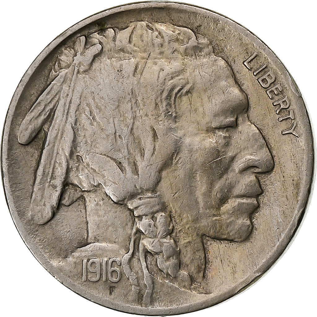 United States, 5 Cents, Buffalo Nickel, 1916, U.S. Mint, Copper-nickel