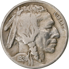 Stati Uniti, 5 Cents, Buffalo Nickel, 1924, U.S. Mint, Rame-nichel, MB, KM:134