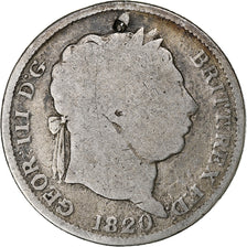 Grande-Bretagne, George III, Shilling, 1820, Londres, Argent, B+, KM:666