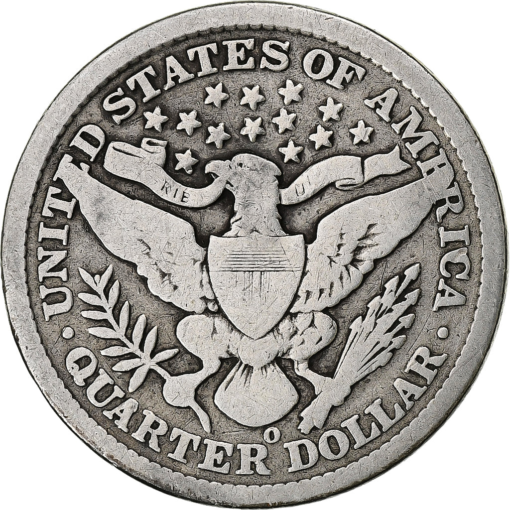 États-Unis, Quarter, Barber Quarter, 1897, New Orleans, Argent, TB, KM:114