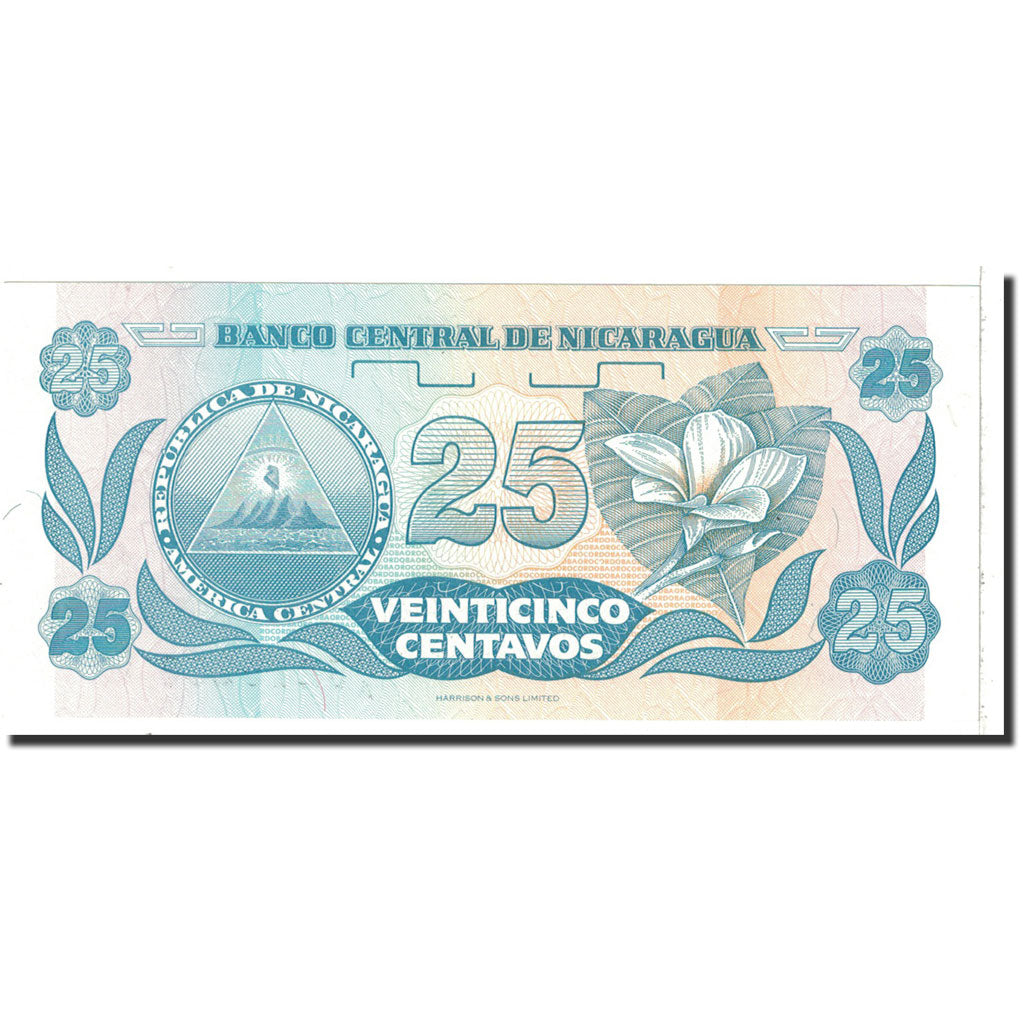 Banknote, Nicaragua, 25 Centavos, 1991, Undated, KM:170a, UNC(63)