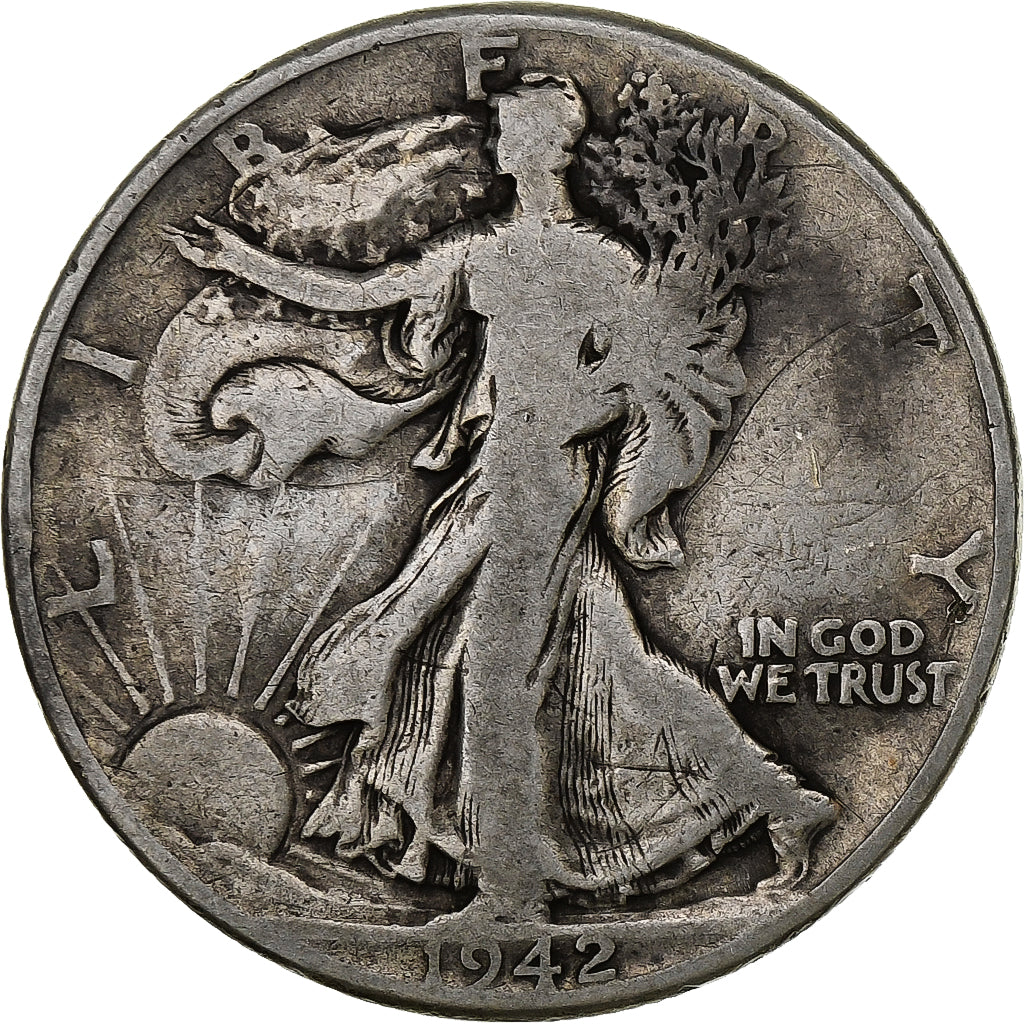 United States, Half Dollar, Walking Liberty Half Dollar, 1942, U.S. Mint