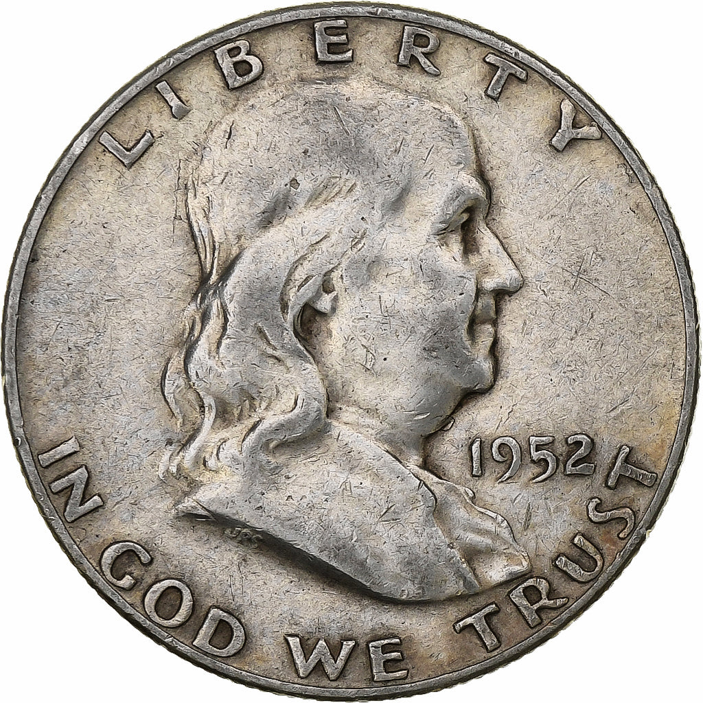 United States, Half Dollar, Franklin Half Dollar, 1952, Denver, Silver