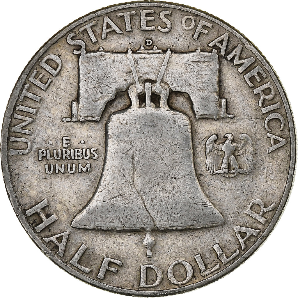 United States, Half Dollar, Franklin Half Dollar, 1952, Denver, Silver