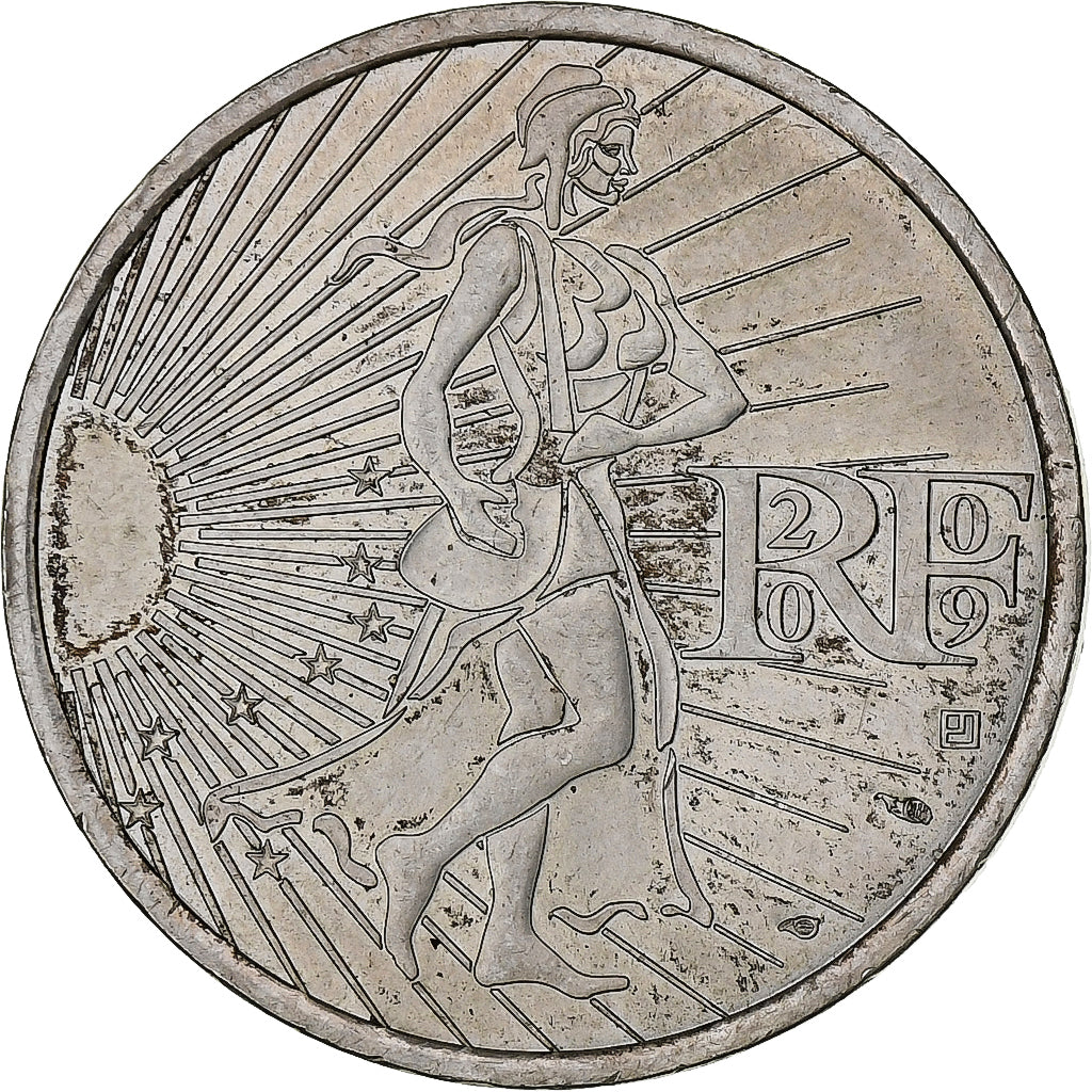 France, 10 Euro, Semeuse, 2009, Silver, AU(55-58), KM:1580