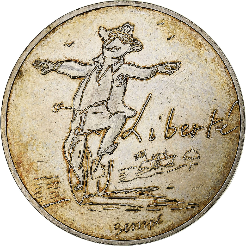 France, 10 Euro, Sempé Liberté Été, 2014, Silver, AU(55-58)