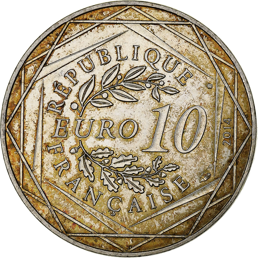 France, 10 Euro, Sempé Liberté Été, 2014, Silver, AU(55-58)