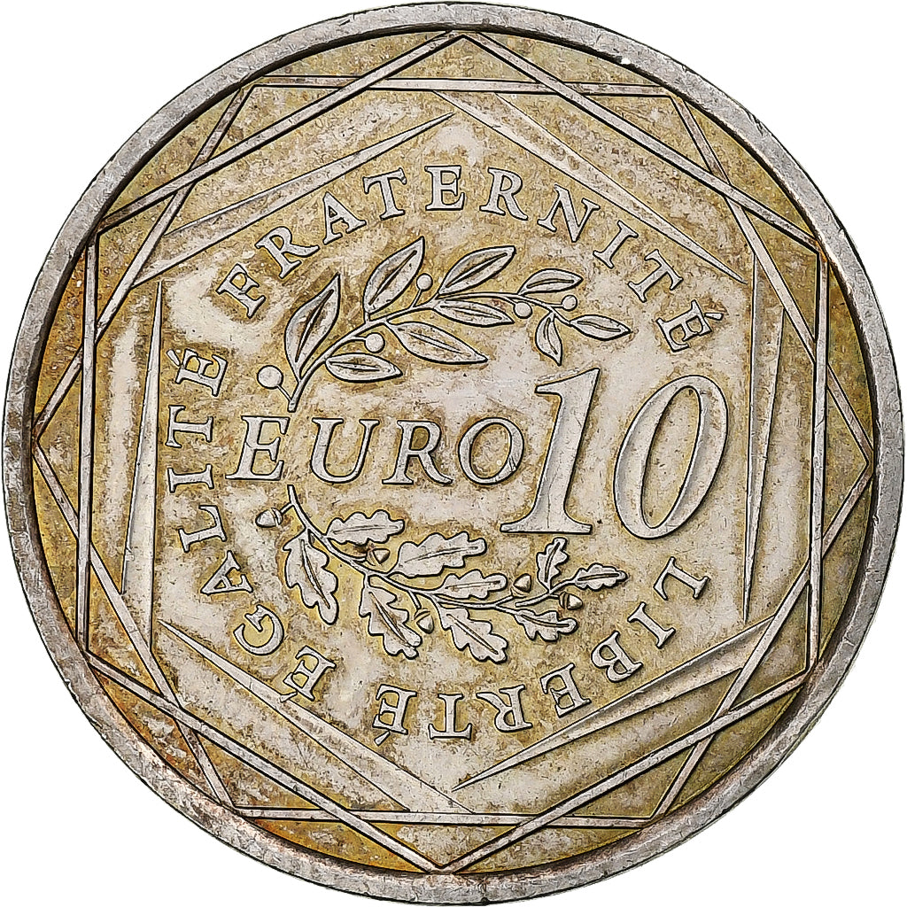França, 10 Euro, Semeuse, 2009, Prata, AU(55-58), KM:1580