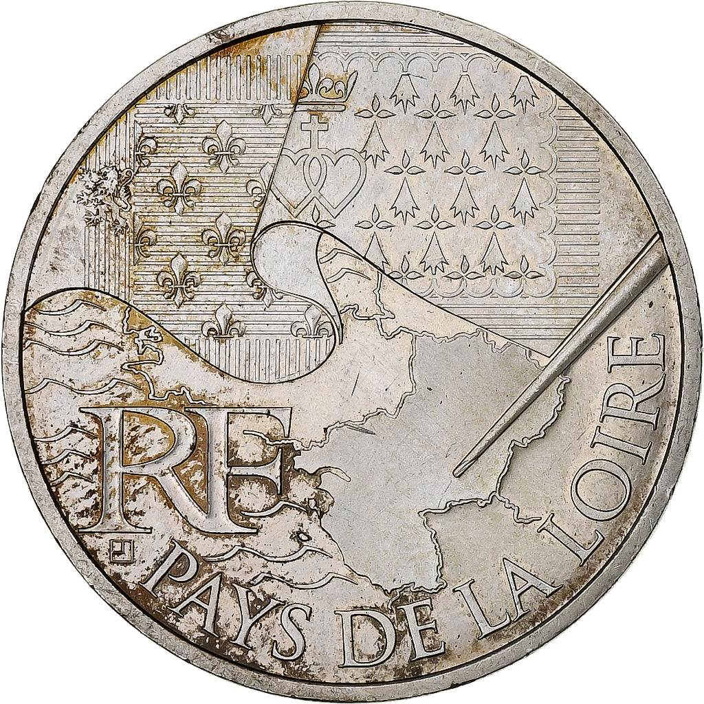 Frankreich, 10 Euro, Pays de la Loire, 2010, Paris, UNZ, Silber, KM:1665