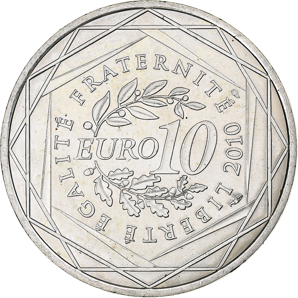 France, 10 Euro, Bretagne, 2010, Paris, Silver, MS(60-62)