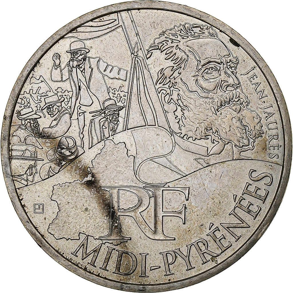 France, 10 Euro, Midi-Pyrénées, 2012, Paris, Silver, MS(60-62), Gadoury:EU514